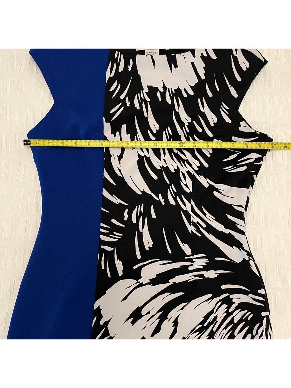 MAGGY LONDON Dress Colour Block Cap Sleeve Sheath Knee Length Party Event Chic - Picture 13 of 13